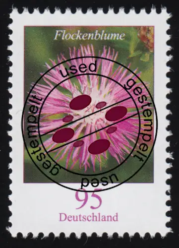 3470 Blume Flockenblume 95 Cent, nassklebend, gestempelt O