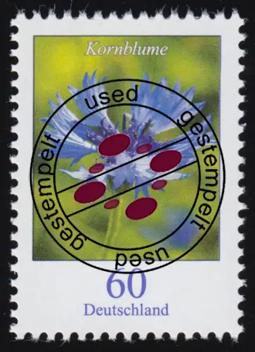 3468 Blume Kornblume 60 Cent, nassklebend, gestempelt O