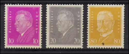 435-437 Reichspräsidenten 1930, Satz **, 437 mit Papiereinschluss