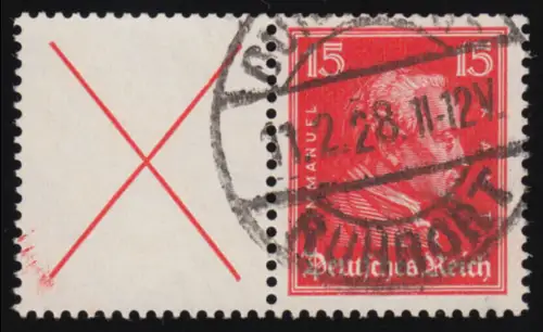 W 23 Persönlichkeiten Kant mit Zierfeld, gestempelt O Duisburg 11.2.28