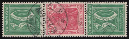 S 28 Germania/Ziffern 30/40/30 Pf., ungefaltet gestempelt O Ulm 10.2.22