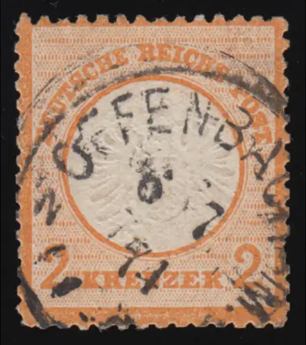 24 Brustschild 2 Kreuzer, gestempelt O Offenbach 6.7.74, Fotoattest Dr. Zill