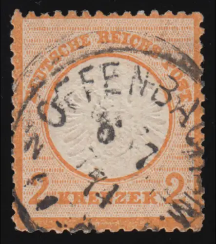 24 Brustschild 2 Kreuzer, gestempelt O Offenbach 6.7.74, Fotoattest Dr. Zill