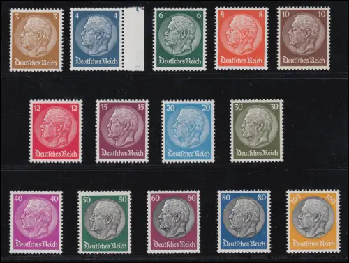 482-495 Hindenburg Wasserzeichen Waffeln, kpl. Satz ** FA Schlegel einwandfrei