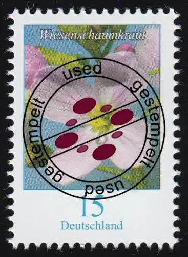 3424 Blume Wiesenschaumkraut 15 Cent, nassklebend, gestempelt O