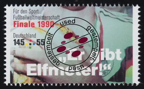 3382 Fußball-WM Finale Elfmeter 145 Cent, gestempelt O