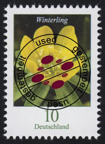 3314 Blume Winterling 10 Cent, nassklebend, gestempelt O