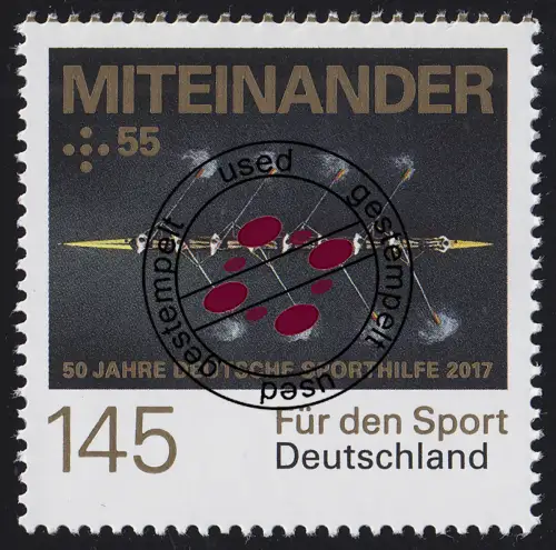 3309 Für den Sport - Rudern / Miteinander, gestempelt O