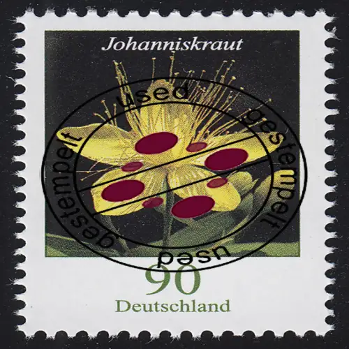 3304 Blume Johanniskraut 90 Cent, gestempelt O