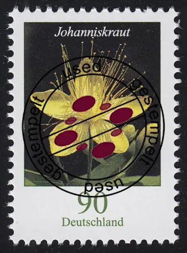 3304 Blume Johanniskraut 90 Cent, gestempelt O