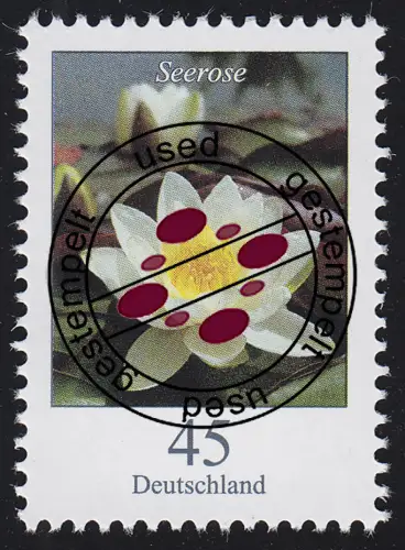3303 Blume Seerose 45 Cent, nassklebend, O
