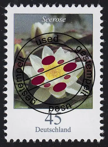 3303 Blume Seerose 45 Cent, nassklebend, gestempelt O