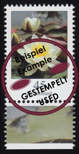 3303 Blume Seerose 45 Cent, nassklebend, aus Bogen, gestempelt O