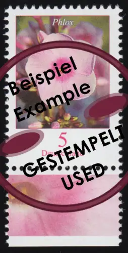 3296 Blume Phlox 5 Cent, nassklebend, aus Bogen, gestempelt O