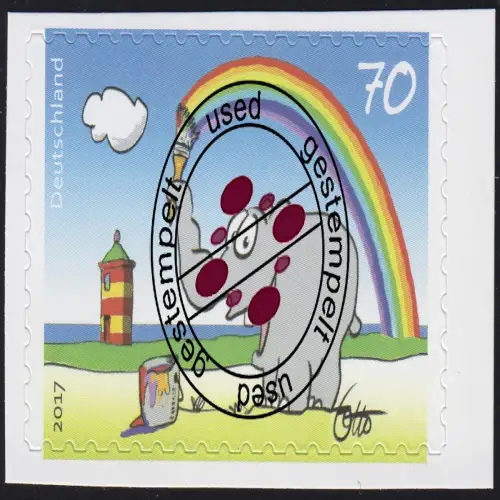 3295 Otto Waalkes - Ottifant, selbstklebend aus Folienblatt 65, Bedarfs-O