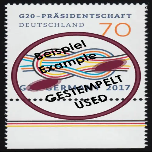 3291 G20-Präsidentschaft GERMANY 2017, aus Bogen, gestempelt O 