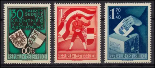 Österreich 952-954 Volksabstimmung in Kärnten, postfrischer Satz **