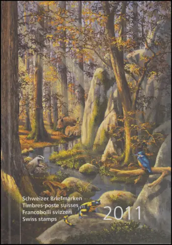 PTT-Jahrbuch Schweiz 2011, alle Marken mit Ersttagsstempel