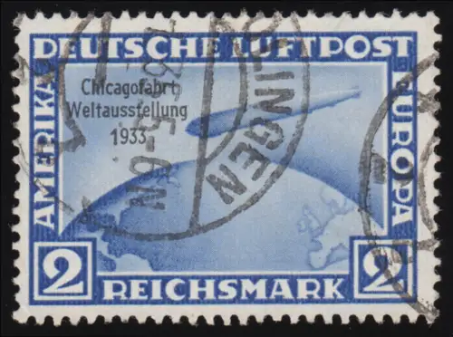 497 Chicagofahrt Graf Zeppelin 2 RM gestempelt O