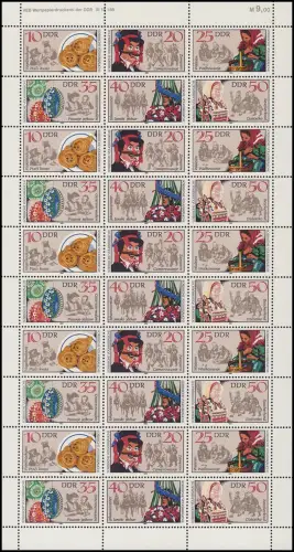 2716-2721 Sorben - Sorbische Volksbräuche 1982, ZD-Bogen unten dgz., **