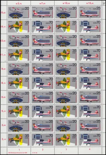 2516-2519 INTERFLUG 1980, ZD-Bogen, FN4 **