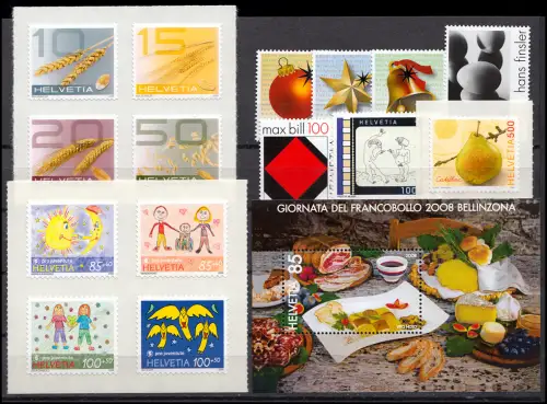 2043-2088 Schweiz-Jahrgang 2008 komplett, postfrisch **
