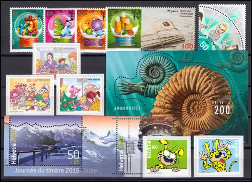 2375-2426 Schweiz-Jahrgang 2015 komplett, postfrisch **