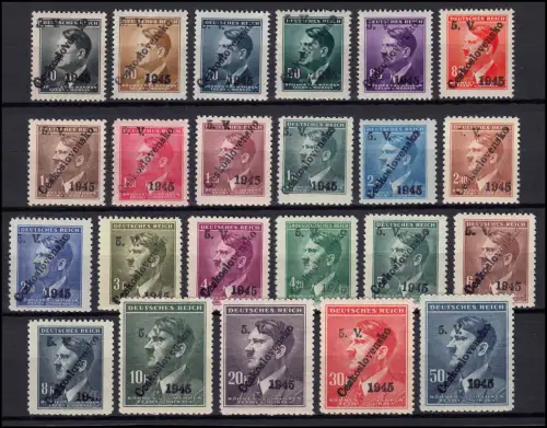 Böhmen Mähren 89-110+142 Hitler-Ausgabe mit Aufdruck, Satz **, teils signiert