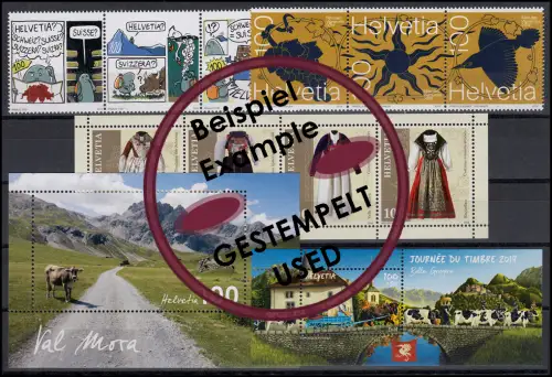 2583-2637 Schweiz-Jahrgang 2019 komplett, gestempelt