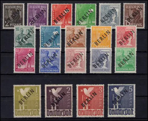 1-20 Schwarzaufdruck Berlin postfrisch **, alle Marken tief geprüft SCHLEGEL BPP