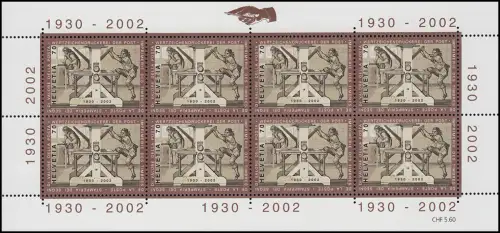 1807 Briefmarkenherstellung Handdruckpresse, Kleinbogen postfrisch **