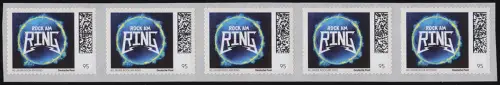 Rock am Ring - Blau-Gelbe Sonne, 5er-Streifen aus Rolle, postfrisch **