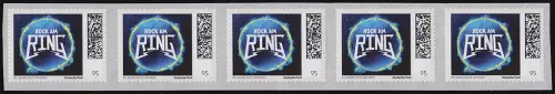 Rock am Ring - Blau-Gelbe Sonne, 5er-Streifen aus Rolle, postfrisch **