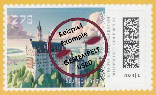 3860 Historische Bauwerke: Schloss Neuschwanstein, SELBSTKLEBEND, gestempelt O