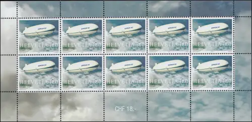 1879 Luftschiff Zeppelin NT, Kleinbogen postfrisch **