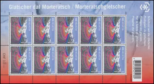 2097 Naturschutz Morteratschgletscher, Kleinbogen postfrisch **