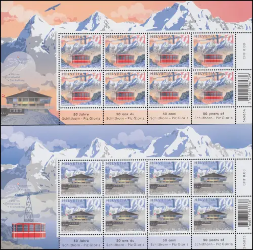 2483-2484 Schilthornbahn zum Piz Gloria, Kleinbogen-Satz postfrisch **