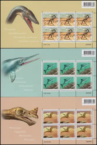 2167-2169 Saurier Fossilien, Kleinbogen-Satz postfrisch **