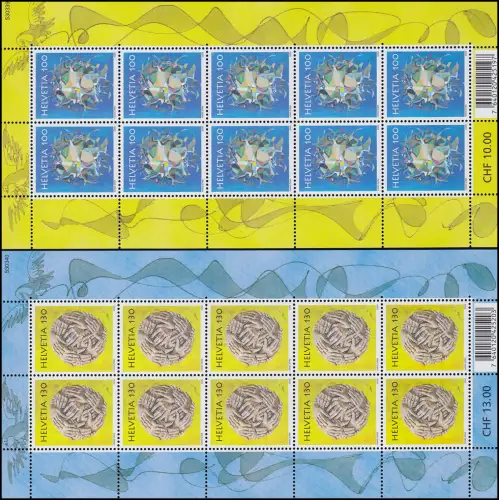 2094-2095 Kunst Gemälde - Hans Erni, Kleinbogen-Satz postfrisch **