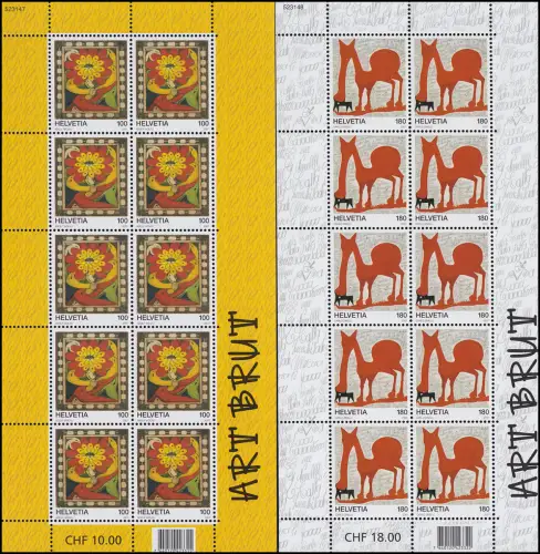 2012-2013 Außenseiter-Kunst Art Brut, Kleinbogen-Satz postfrisch **