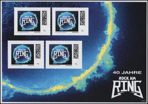 Rock am Ring - Blau-Gelbe Sonne, Block mit vier Marken, postfrisch **