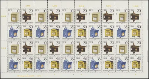 2924-2927 Briefkästen 1985, ZD-Bogen, FN2, postfrisch **