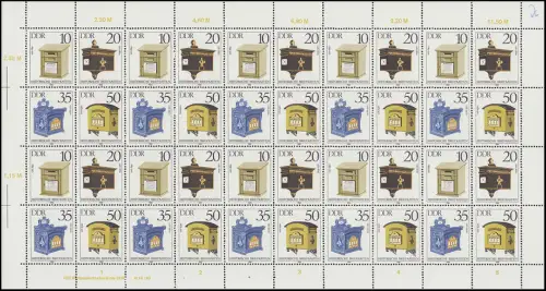 2924-2927 Briefkästen 1985, ZD-Bogen, FN3 **