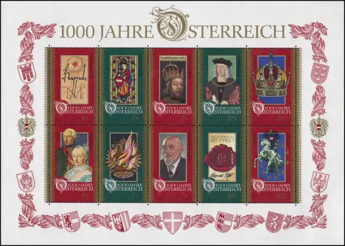 Österreich Block 12 Jubiläum 1000 Jahre Österreich, postfrisch **