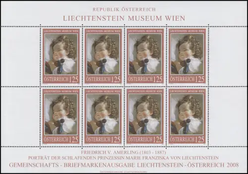 2720 Liechtenstein-Museum Wien 2008 - kompletter Kleinbogen, postfrisch