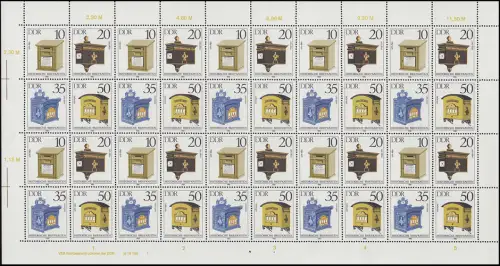 2924-2927 Briefkästen 1985, ZD-Bogen, FN1 **
