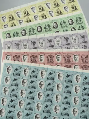 983-987 Gedenkstätten 1963, 5 ZD-Bögen kpl., **
