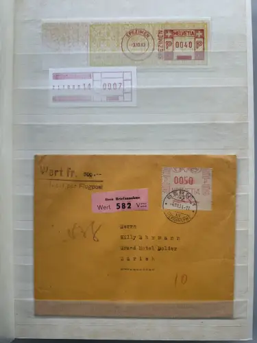 Schalter-Freistempel SFS Schweiz - kleine Sammlung früher Ausgaben im Steckbuch