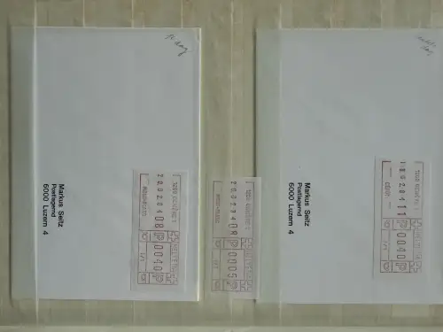 Schalter-Freistempel SFS Schweiz - kleine Sammlung früher Ausgaben im Steckbuch