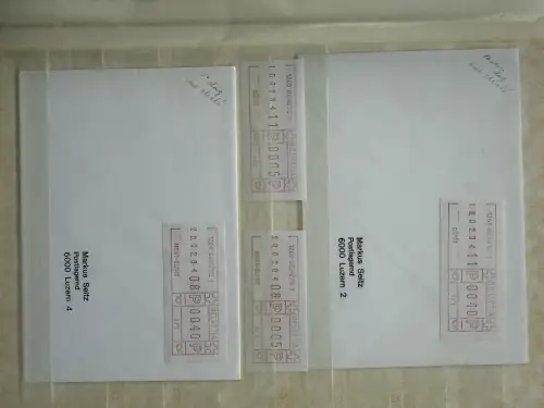 Schalter-Freistempel SFS Schweiz - kleine Sammlung früher Ausgaben im Steckbuch